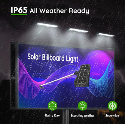 Solar Billboard Sign Lights Outdoor, 232 led Super Bright Sign light, Adjustable Bracket & Wall Mount 2-in-1 Commercial Billboart Lighting for Bussiness, Real Estate, Shop, Bus Stop, HOA, Highway Signs - Outdoor Solar Outlet