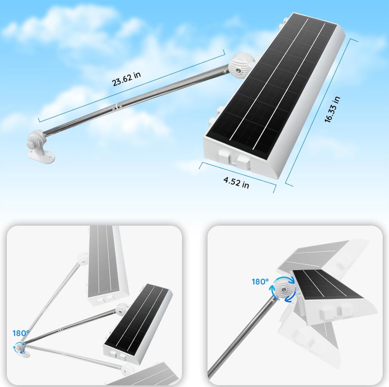 Solar Billboard Sign Lights Outdoor, 232 led Super Bright Sign light, Adjustable Bracket & Wall Mount 2-in-1 Commercial Billboart Lighting for Bussiness, Real Estate, Shop, Bus Stop, HOA, Highway Signs - Outdoor Solar Outlet