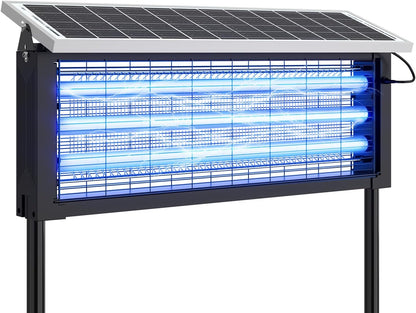 Solar Bug Zapper Outdoor, Wireless Portable Camping Mosquito Zapper 4500V For 3500 Sq.ft with Panel Sensor, Fly Traps with 10FT Extension Cord - Outdoor Solar Outlet