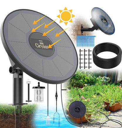 Solar Drip Irrigation System Kit, Automatic Watering System with 6 Timer Modes With 15 Heads - Outdoor Solar Outlet