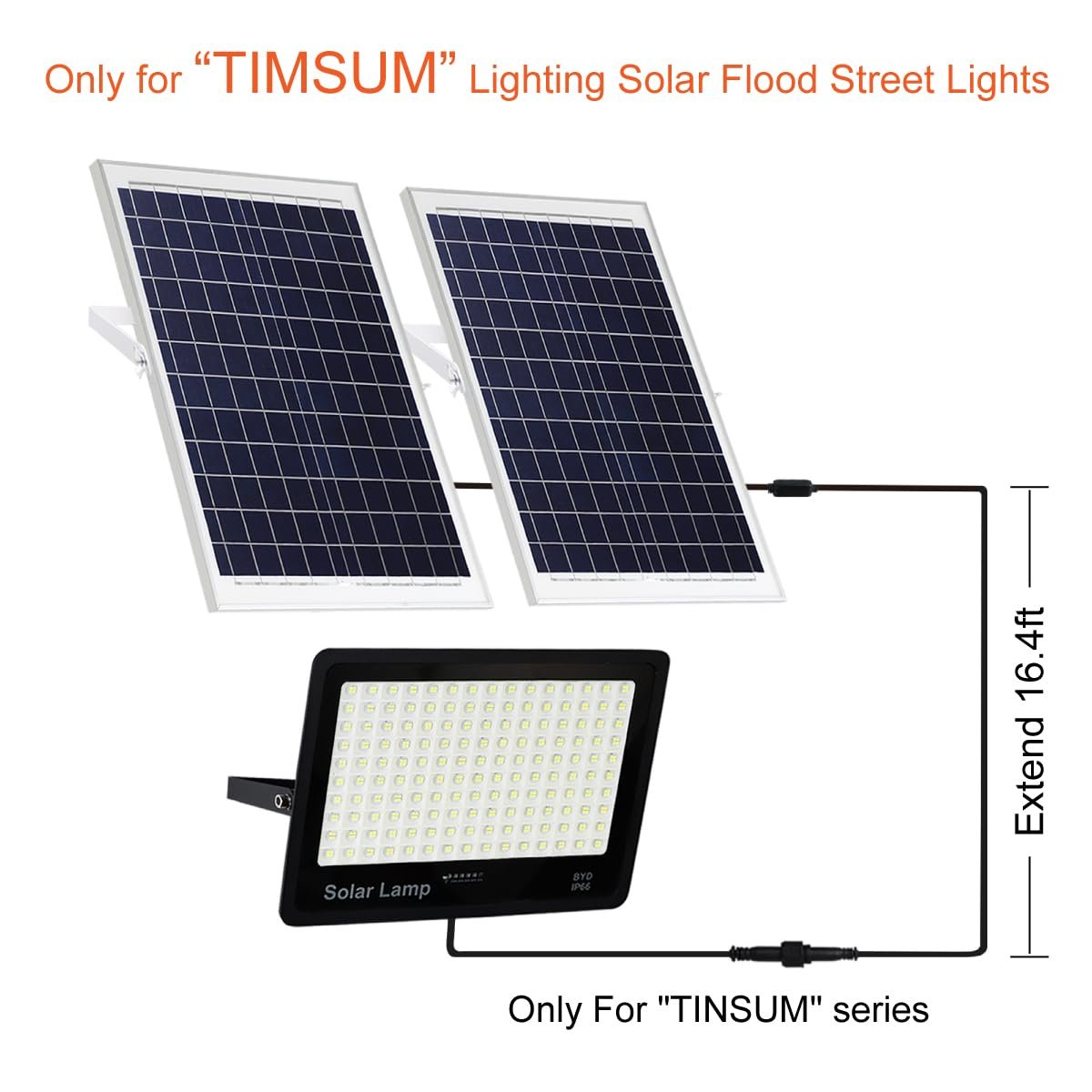 Solar Extension Cable 5m16.4 Feet Extender Wires Cords Two Core with Plug Waterproof IP65 for Solar Flood Lights Solar Street Lights - Outdoor Solar Outlet