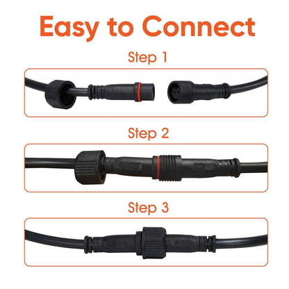 Solar Extension Cable 5m16.4 Feet Extender Wires Cords Two Core with Plug Waterproof IP65 for Solar Flood Lights Solar Street Lights - Outdoor Solar Outlet