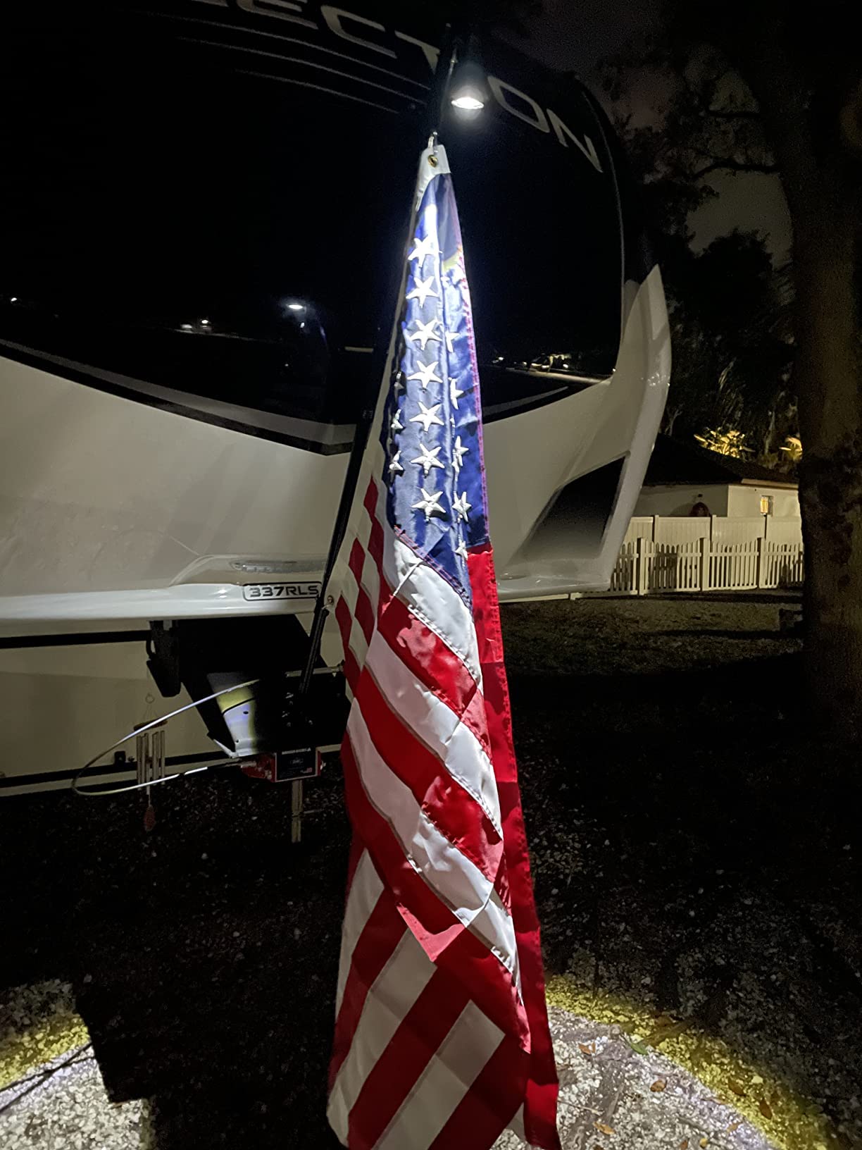 Solar Flag Pole Light, Flagpole Light Solar Powered, Super Bright PC Crystal LED Spotlight, Adjustable Bracket & Metal Clamp Fits 1-1.5" Flagpole - Outdoor Solar Outlet