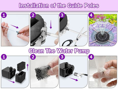 Solar Fountain Colorful Ring Lights, 2026 3.5W Solar Water Fountain with 2000mah Battery, Solar Fountain Pump for Bird Bath, Pond, Pool, Outdoor - Outdoor Solar Outlet