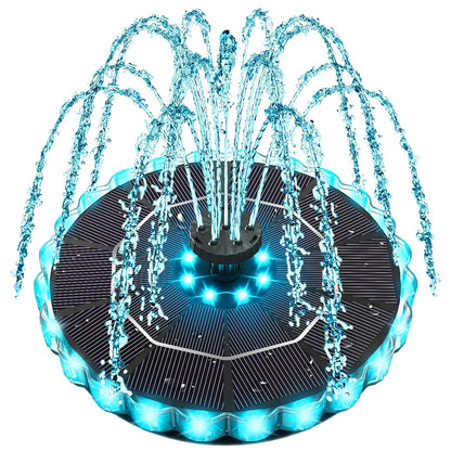 Solar Fountain Colorful Ring Lights, 2026 3.5W Solar Water Fountain with 2000mah Battery, Solar Fountain Pump for Bird Bath, Pond, Pool, Outdoor - Outdoor Solar Outlet