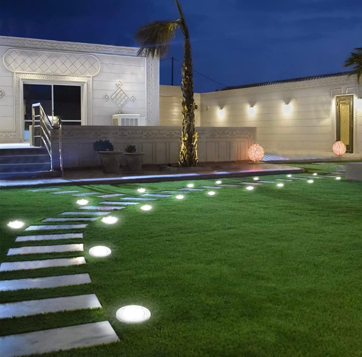 Solar Garden Disk Lights 16LED Solar Ground Lights Underground Lights,4 Pack-20 Lumen - Outdoor Solar Outlet