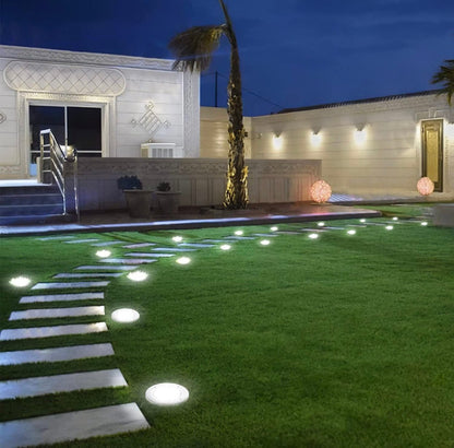 Solar Garden Disk Lights 16LED Solar Ground Lights Underground Lights,4 Pack-20 Lumen - Outdoor Solar Outlet