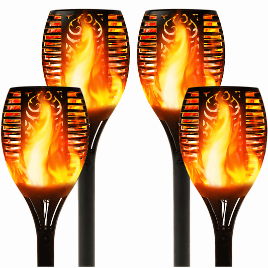 Solar LED Flame Lamp Lawn Flame Flickering Torch Light Outdoor Fire 96 LED Lights 4 Pack - Outdoor Solar Outlet