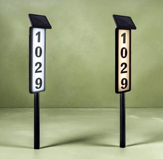 Solar Lighted House Address Numbers Sign,25 Lumen Five Digit - Outdoor Solar Outlet