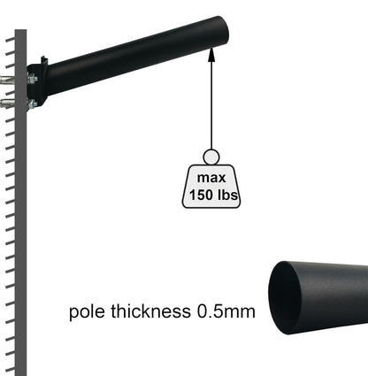 Solar Lighting Mounting Bracket Extension Pole Kit Wall Black Metal Pipes Barn Lights Fixture Antenna Adaptor Outdoor Arm for Street Light,Wall Mounted Tire,Barn Lamp,Post Tree - Outdoor Solar Outlet