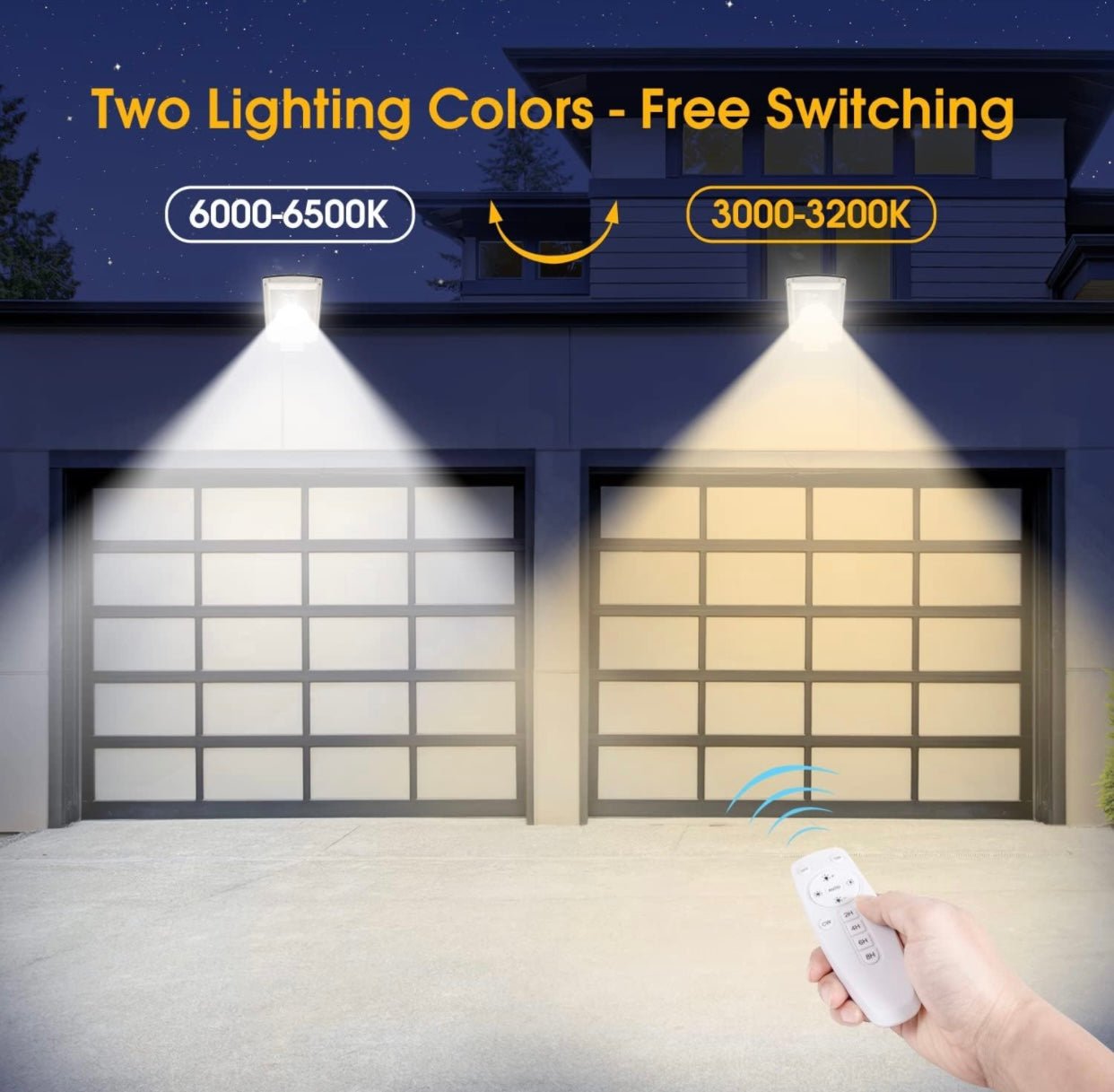 Solar Street Lights Outdoor, Cool White/Warm White Solar Street Light Dusk to Dawn/Motion Sensor, 1300LM IP65 Waterproof, Dimmable Remote Control - Outdoor Solar Outlet