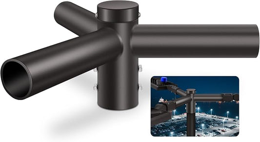 Triple Mounting Bracket Tenon Adapter – 120° 3-Spoke Arm, 2-3/8" Slip-Fitter Mount for Round Poles - Outdoor Solar Outlet