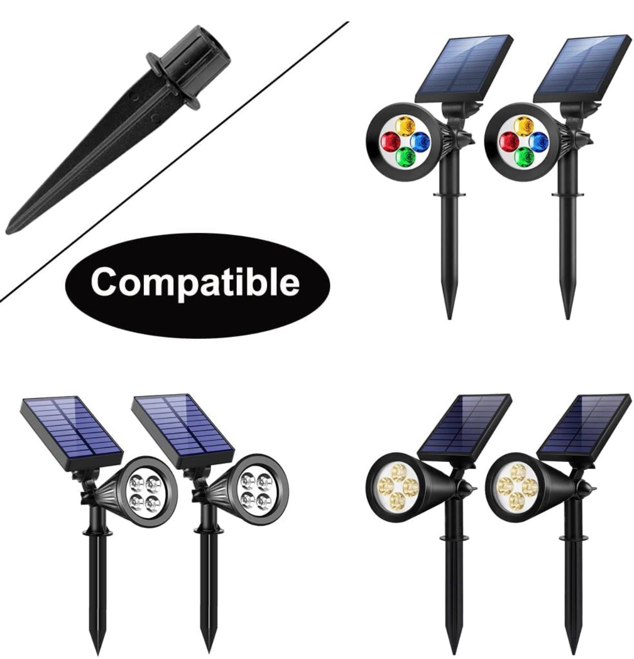 10x Path Light Replacement Stakes Ground Solar Light Spikes for Garden Lamps - Outdoor Solar Outlet