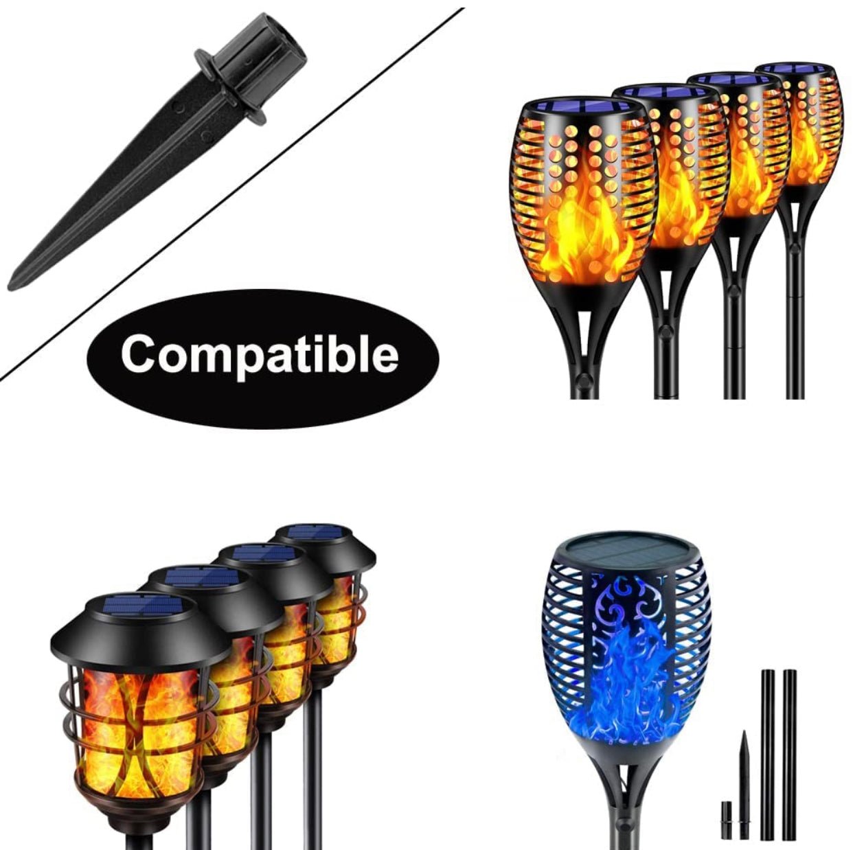 10x Path Light Replacement Stakes Ground Solar Light Spikes for Garden Lamps - Outdoor Solar Outlet
