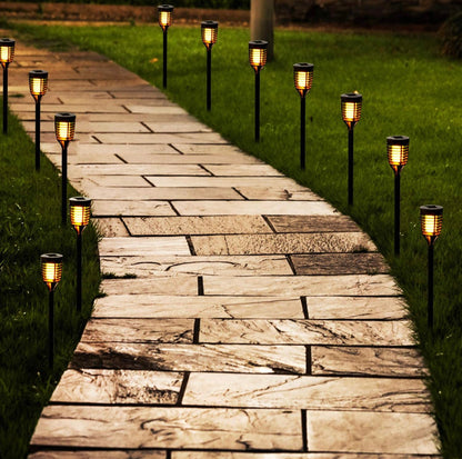 12 Pack Mini Solar Torch Light with Dancing Flickering Flame Lights Auto On/Off - Outdoor Solar Outlet