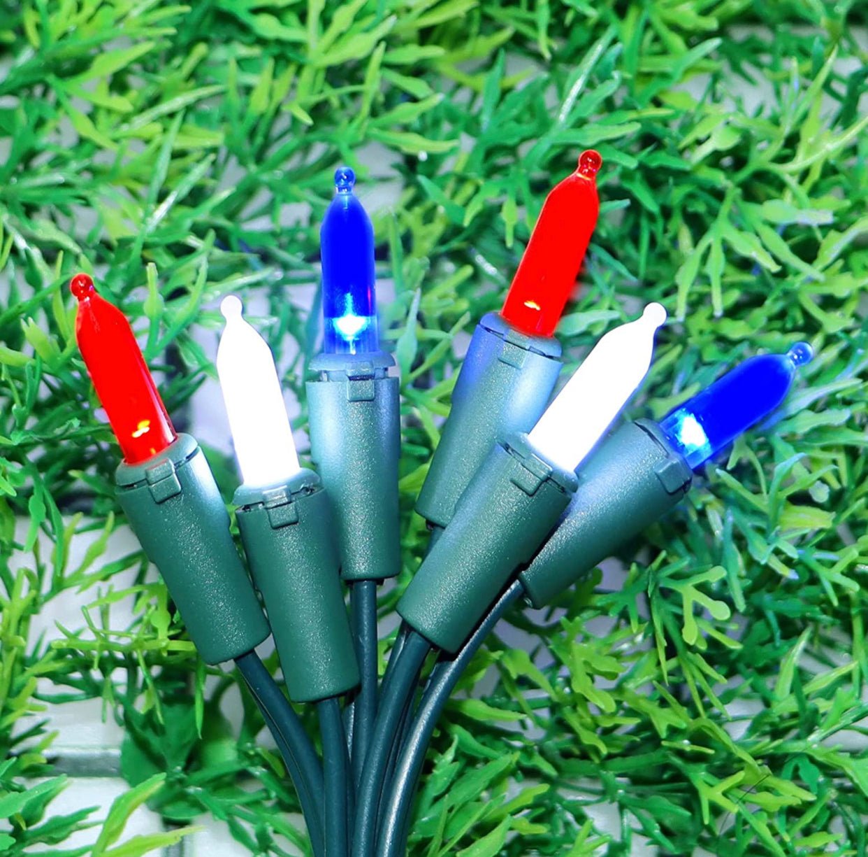150 LED Christmas Lights, 50 FT Green/White Wire - Outdoor Solar Outlet