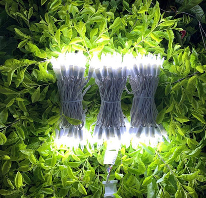 150 LED Christmas Lights, 50 FT Green/White Wire - Outdoor Solar Outlet