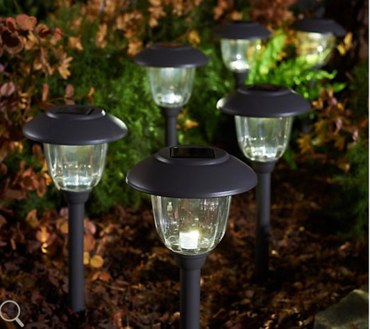 16-Piece Solar Pathway Lights Glass and Aluminum, 16 Lumen - Powered by Energizer - Outdoor Solar Outlet