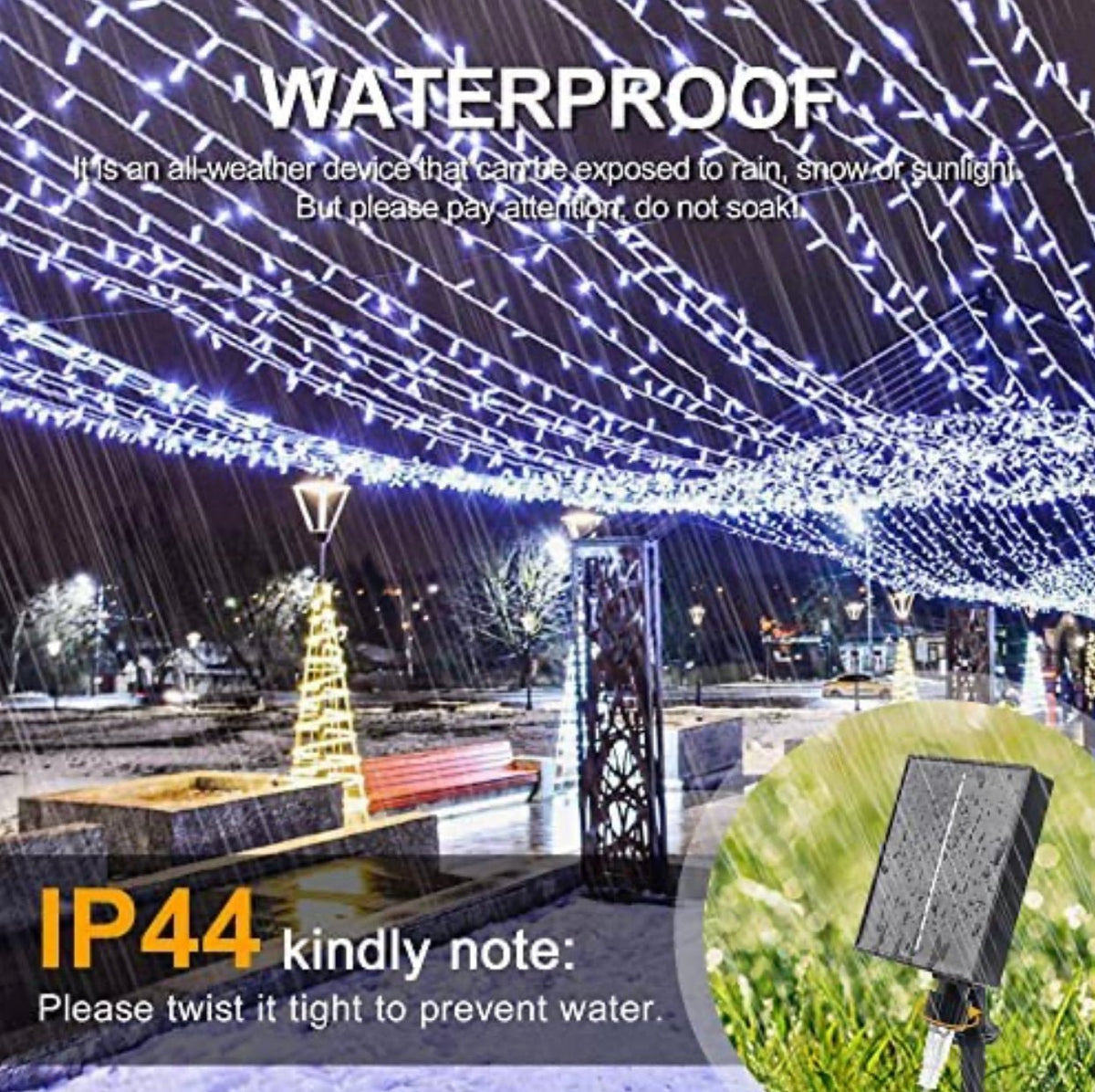 165Ft Solar String Lights White Wire Outdoor,500 LED Christmas Lights with 8 Modes and Timer, Remote Control - Outdoor Solar Outlet