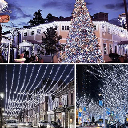 165Ft Solar String Lights White Wire Outdoor,500 LED Christmas Lights with 8 Modes and Timer, Remote Control - Outdoor Solar Outlet