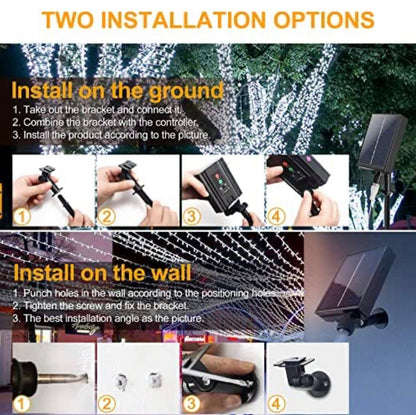 165Ft Solar String Lights White Wire Outdoor,500 LED Christmas Lights with 8 Modes and Timer, Remote Control - Outdoor Solar Outlet