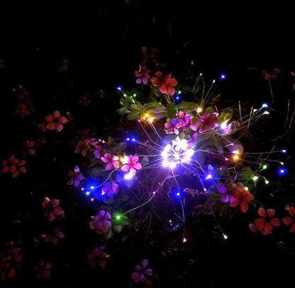 2 Pack Solar Garden Firework Lights Solar Powered String Light with 2 Lighting Modes Twinkling and Steady - Outdoor Solar Outlet