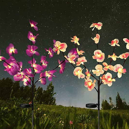 2 Pack Solar Orchid Flower Lights -40 Flowers - Outdoor Solar Outlet