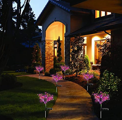 2 Pack Solar Powered Phalaenopsis Flowers Lights Design, Waterproof - Outdoor Solar Outlet