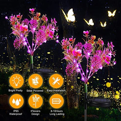 2 Pack Solar Powered Phalaenopsis Flowers Lights Design, Waterproof - Outdoor Solar Outlet