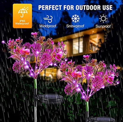 2 Pack Solar Powered Phalaenopsis Flowers Lights Design, Waterproof - Outdoor Solar Outlet