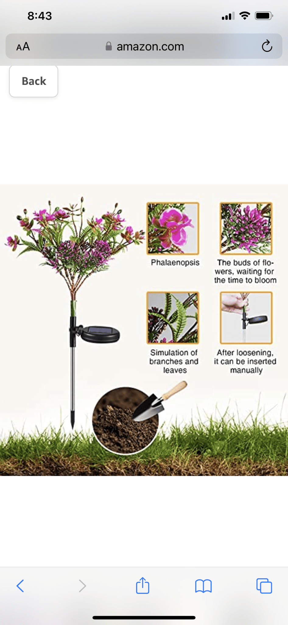 2 Pack Solar Powered Phalaenopsis Flowers Lights Design, Waterproof - Outdoor Solar Outlet