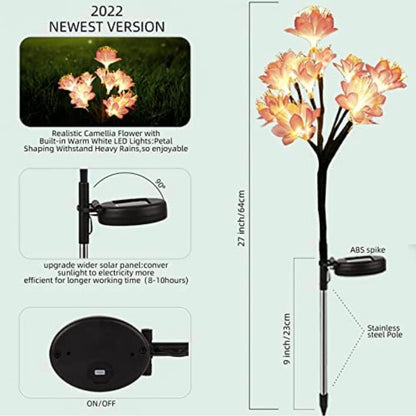 2 Pack Solar Steak Garden Lights Solar Powered Waterproof 2 Lighting Modes Twinkling and Steady Landscape - Outdoor Solar Outlet