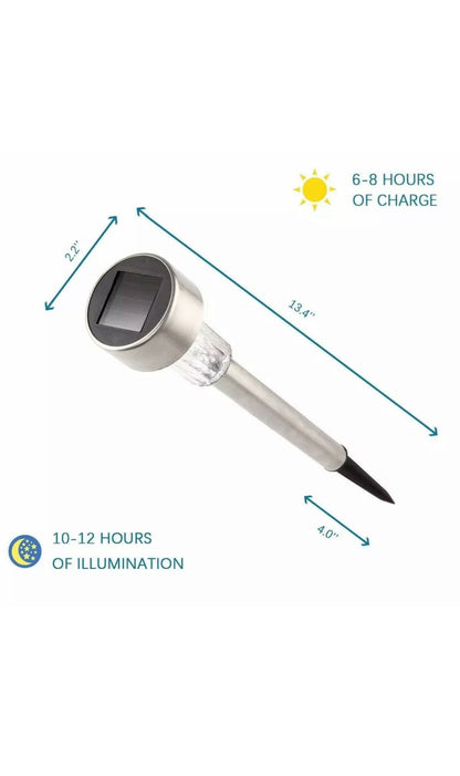 24 Pack Outdoor Stainless Steel Solar Power Lawn Garden Landscape Path LED Light - Outdoor Solar Outlet