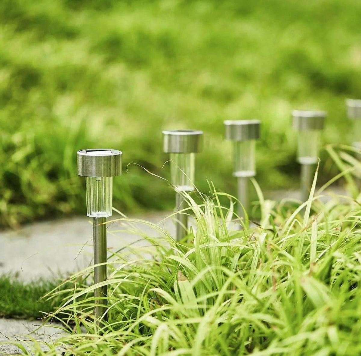 24 Pack Outdoor Stainless Steel Solar Power Lawn Garden Landscape Path LED Light - Outdoor Solar Outlet