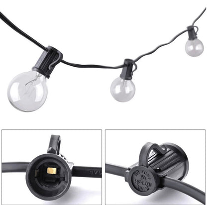 25 Ft Plug-In Outdoor String Light G40 Globe Patio Lights with 26 Edison Glass Bulbs Hanging Light - Outdoor Solar Outlet