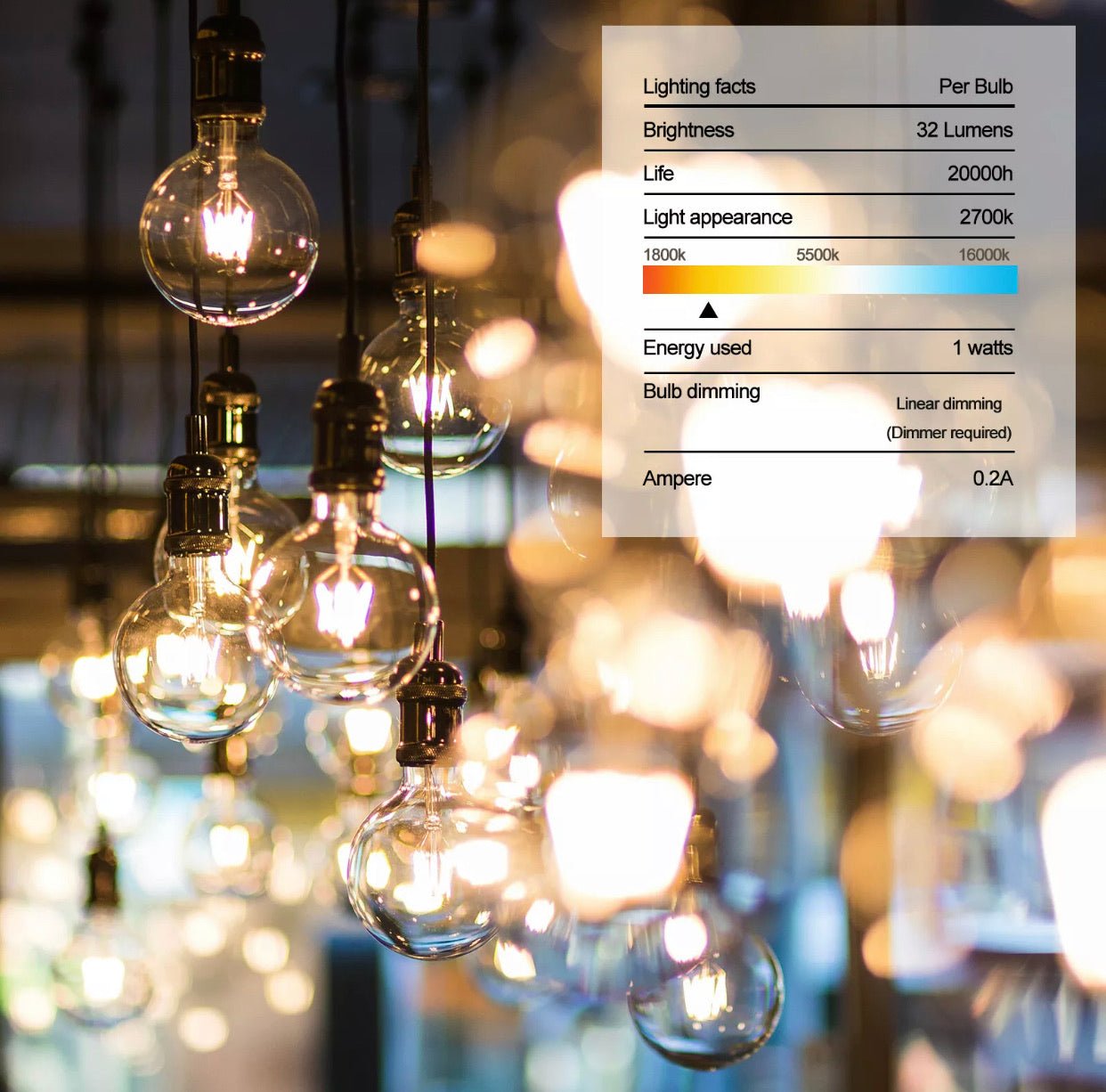 27 Ft Pro - Globe Solar LED Outdoor String Lights – Waterproof, G40 Retro Edison Filament Bulbs -Warm White - Outdoor Solar Outlet