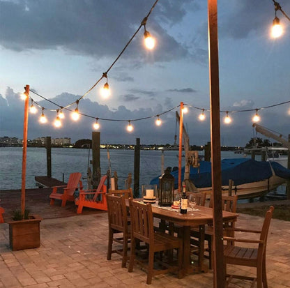 27F Solar Powered String Lights Waterproof LED Hanging Edison Bulb Lights with 12 Bulbs - Outdoor Solar Outlet