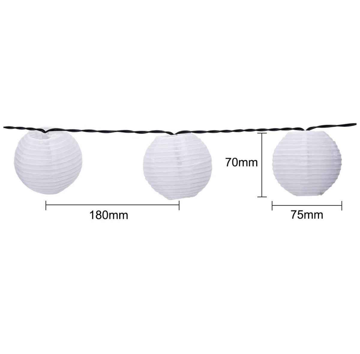 27Ft Solar Lamp Lantern Led Solar Garden Light Garland -10 Bulbs - Outdoor Solar Outlet