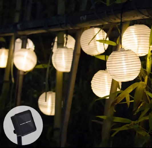 27Ft Solar Lamp Lantern Led Solar Garden Light Garland -10 Bulbs - Outdoor Solar Outlet