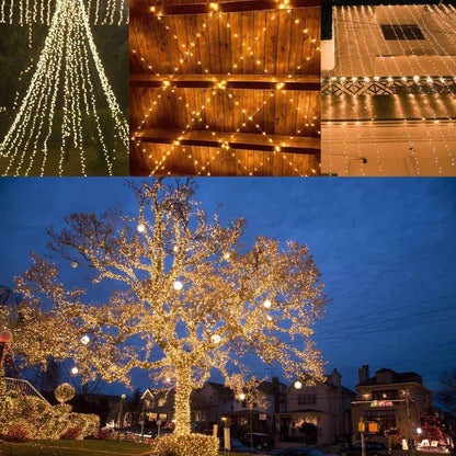 2PK Solar String Lights Outdoor Copper Wire, Waterproof Solar Fairy Lights with 8 Lighting Modes - Outdoor Solar Outlet