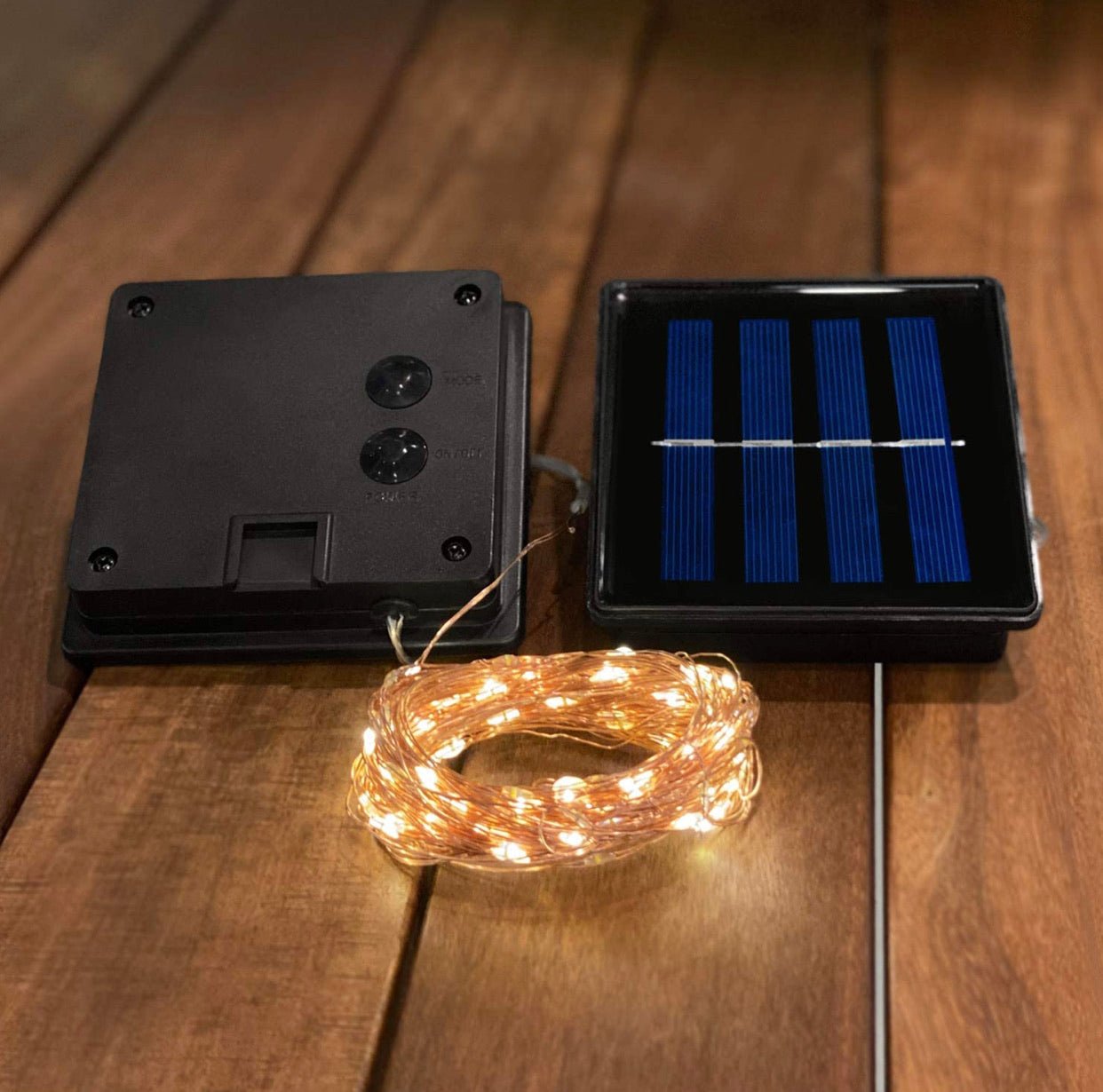 2PK Solar String Lights Outdoor Copper Wire, Waterproof Solar Fairy Lights with 8 Lighting Modes - Outdoor Solar Outlet