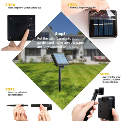 2PK Solar String Lights Outdoor Copper Wire, Waterproof Solar Fairy Lights with 8 Lighting Modes - Outdoor Solar Outlet