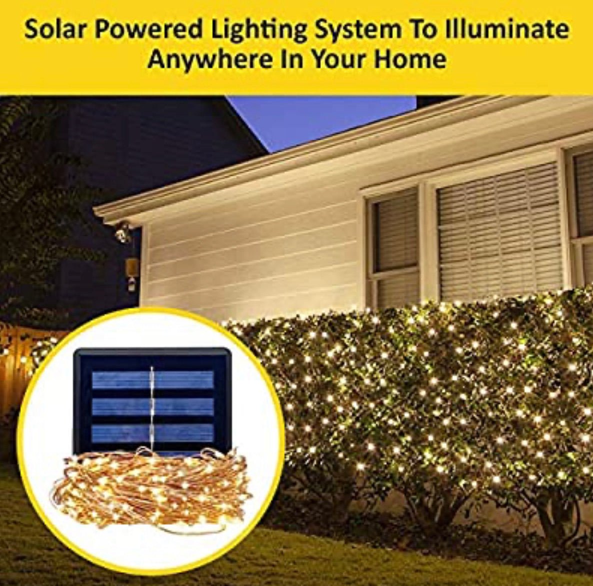 2PK Solar String Lights Outdoor Copper Wire, Waterproof Solar Fairy Lights with 8 Lighting Modes - Outdoor Solar Outlet