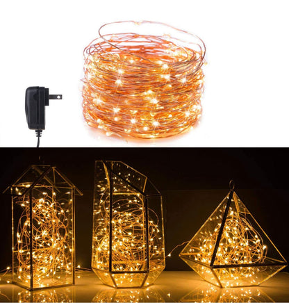 2PK Solar String Lights Outdoor Copper Wire, Waterproof Solar Fairy Lights with 8 Lighting Modes - Outdoor Solar Outlet