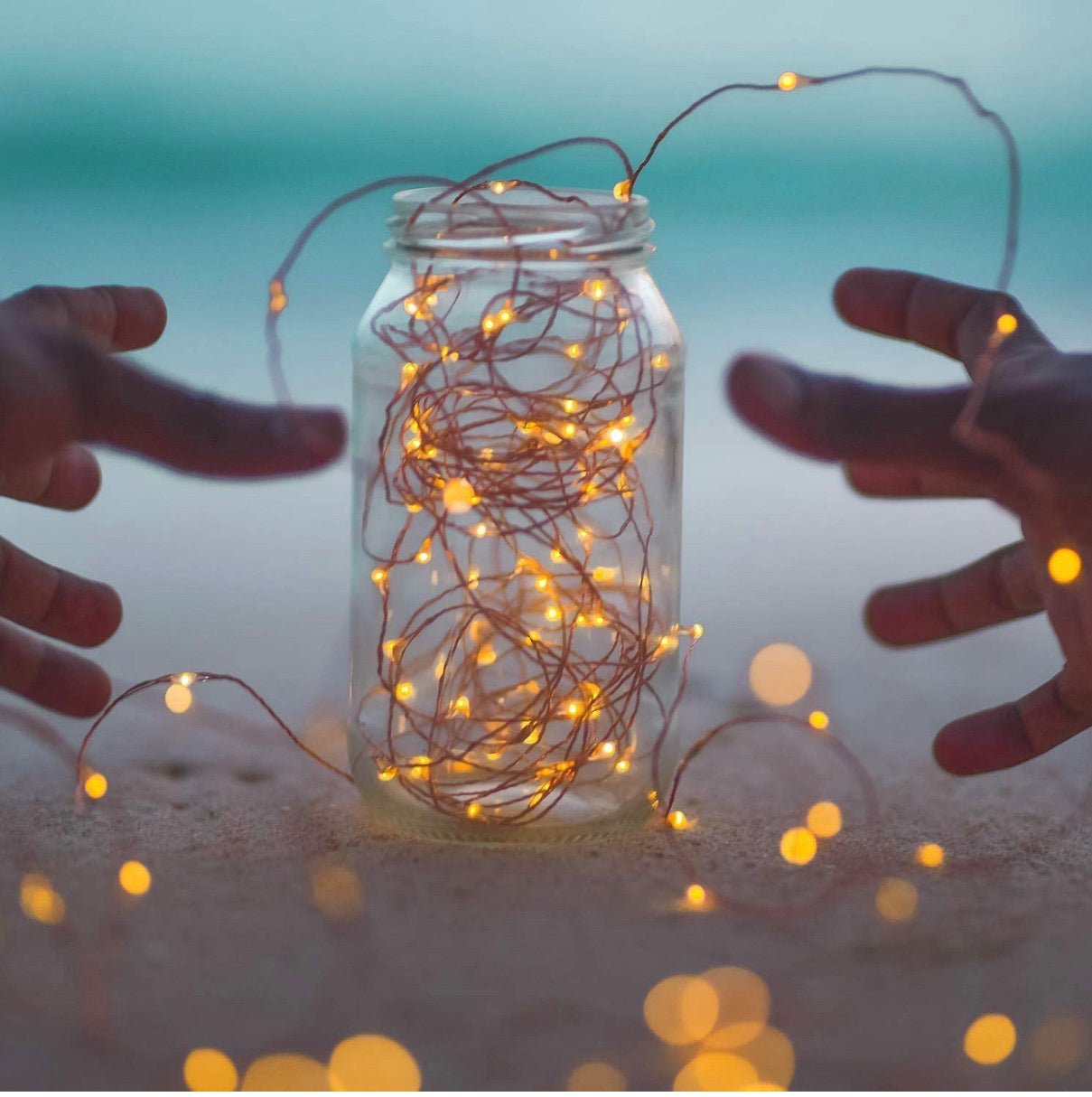 2PK Solar String Lights Outdoor Copper Wire, Waterproof Solar Fairy Lights with 8 Lighting Modes - Outdoor Solar Outlet