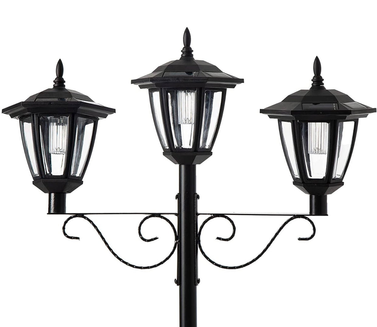 3 Fixture Outdoor Solar LED Lamp Post With 50 Lumen - 72Inch - Outdoor Solar Outlet