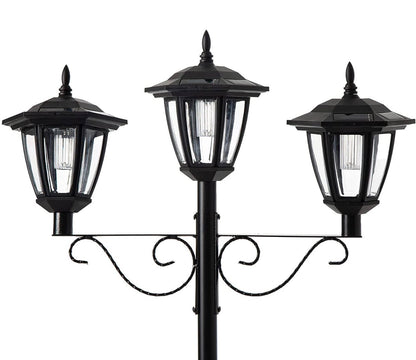3 Fixture Outdoor Solar LED Lamp Post With 50 Lumen - 72Inch - Outdoor Solar Outlet