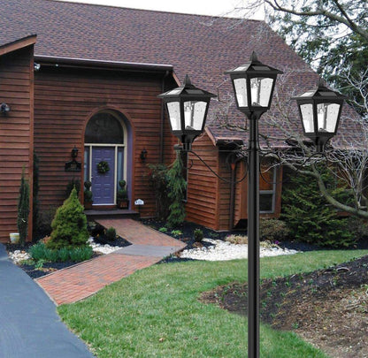 3 Fixture Outdoor Solar LED Lamp Post With 50 Lumen - 72Inch - Outdoor Solar Outlet
