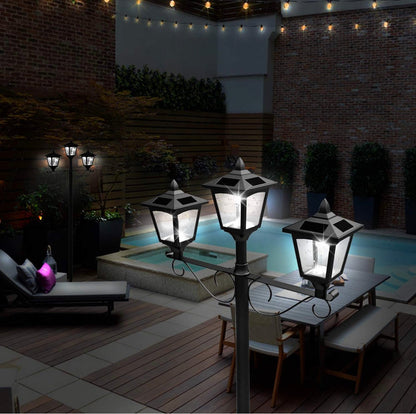 3 Fixture Outdoor Solar LED Lamp Post With 50 Lumen - 72Inch - Outdoor Solar Outlet