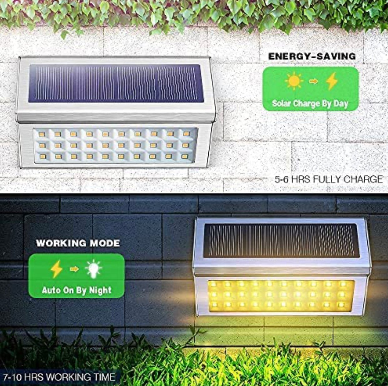 30 LED Solar Step Lights Outdoor【6 Pack】Stainless Steel Bright Solar Deck And Stairs Lights - Outdoor Solar Outlet